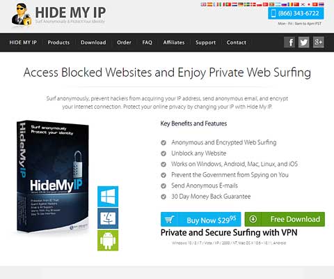 Hide My IP website